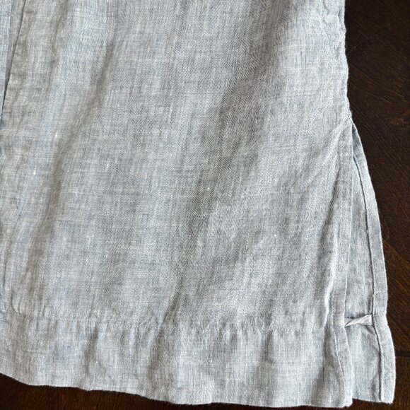 Eileen Fisher Organic Linen Blue Duster Jacket Open Front Lagenlook Mature - Picture 6 of 9